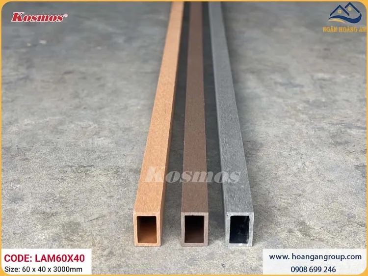 Thanh Lam Gỗ Nhựa Trang Trí Ngoài Trời Kosmos LAM60x40 Dark Grey